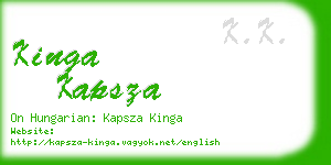 kinga kapsza business card